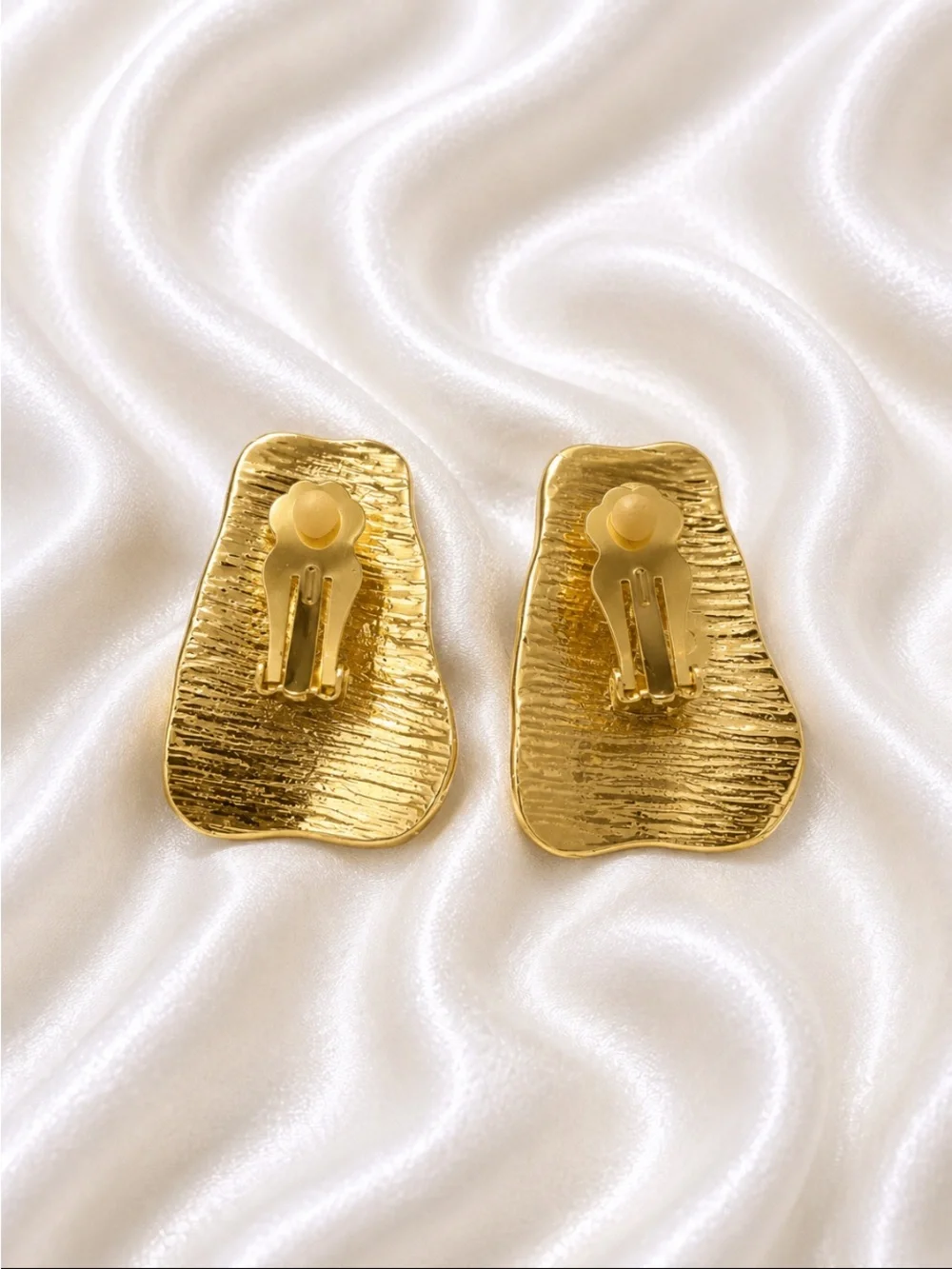 Gold Pearl Accent Statement Clip-on Earrings
